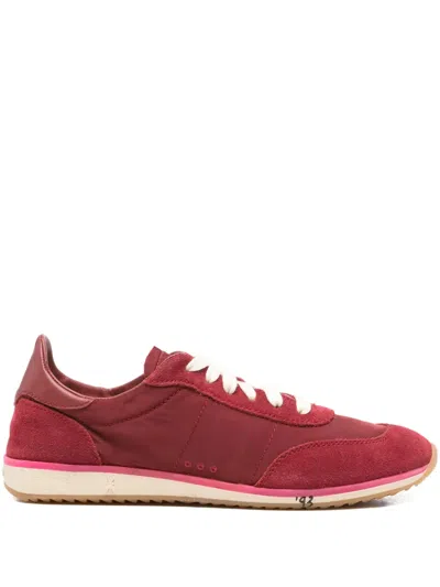Patrizia Pepe Suede-panel Sneakers In Red