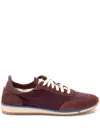 Patrizia Pepe Suede-panels Low-top Sneakers In Brown