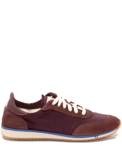 Patrizia Pepe Suede-panels Low-top Sneakers In Brown