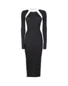 Patrizia Pepe Ribbed Dress In Viscose Blend In Black
