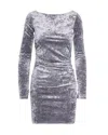 Patrizia Pepe Ruched Mini Dress In Gray