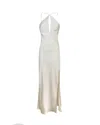 Patrizia Pepe Light Beige Maxi Dress With Keyhole Detail In White
