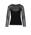 Patrizia Pepe Ribbed Transparent Knitwear In Black
