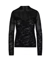 Patrizia Pepe Embroidered-mesh Sweater In Black