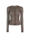 Patrizia Pepe Cardigan Slim Fit In Maglia Marrone In Brown