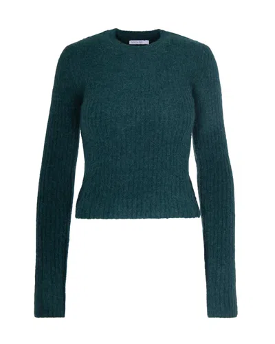 Patrizia Pepe Maglia Girocollo A Costine Verde In Green