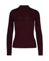 Patrizia Pepe Maglia In Misto Viscosa Purple Red In Multi