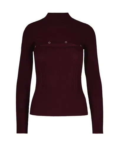 Patrizia Pepe Maglia In Misto Viscosa Purple Red In Brown