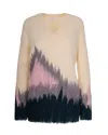 Patrizia Pepe Soft Oversized Sweater With White Pattern In Multi