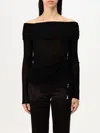 Patrizia Pepe Off-shoulder Side-tie Sweater In Black