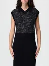 Patrizia Pepe Sequinned Knitted Top In Black