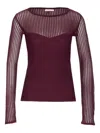 Patrizia Pepe Ribbed Boat Neck Knitwear In Pink
