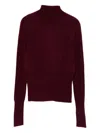 Patrizia Pepe Turtleneck Cashmere Sweater In Burgundy