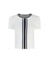 Patrizia Pepe Top In Maglia Con Dettagli A Contrasto In White