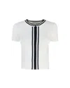 Patrizia Pepe Top In Maglia Con Dettagli A Contrasto In White