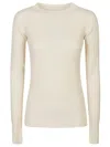 Patrizia Pepe Ribbed Long-sleeve T-shirt In Neutral