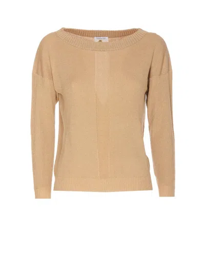 Patrizia Pepe Golden Sweater In Beige