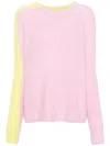 Patrizia Pepe Logo-charm Sweater In Pink Touch/lime
