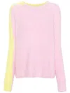 Patrizia Pepe Logo-charm Sweater In Pink Touch/lime