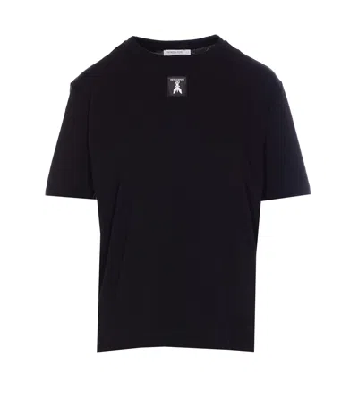 Patrizia Pepe Logo-patch Cotton T-shirt In Black