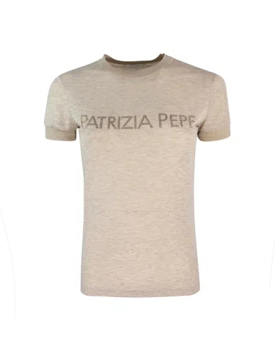 Patrizia Pepe T-shirt In Maglia Essential Beige In B816