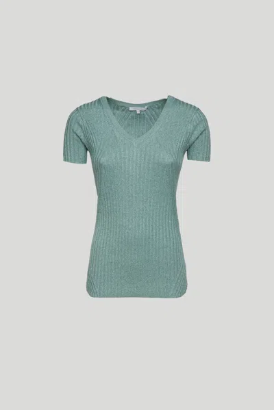 Patrizia Pepe T-shirt In Maglia Verde Acqua