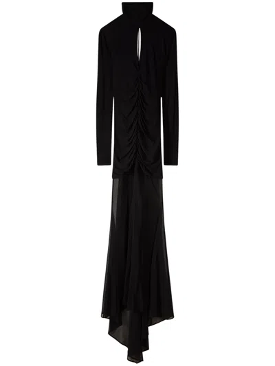 Patrizia Pepe Tactile Stretch Mini Dress With Satin-like Lining In Black