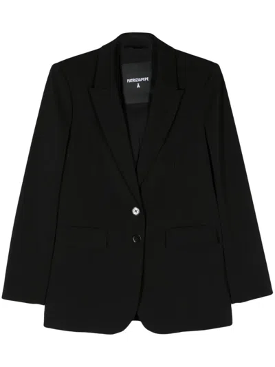 PATRIZIA PEPE PATRIZIA PEPE TAILORED BLACK BLAZER WITH NOTCHED LAPELSFINISH