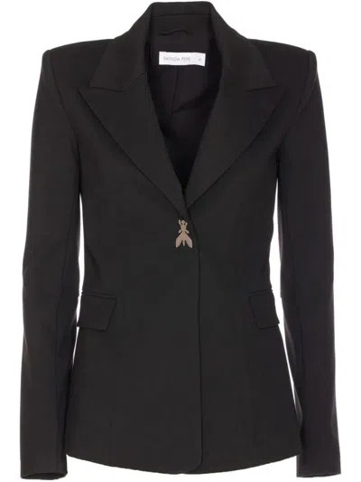 Patrizia Pepe Tailored Black Jacket With Sharp Lapel