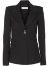 Patrizia Pepe Tailored Black Jacket With Sharp Lapel In Black