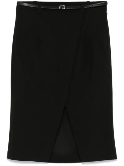 Patrizia Pepe Tailored Black Wrap Skirt