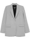 Patrizia Pepe Tailored Blazer With Classic Lapel In Gray