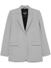 Patrizia Pepe Tailored Blazer With Classic Lapel In Gray