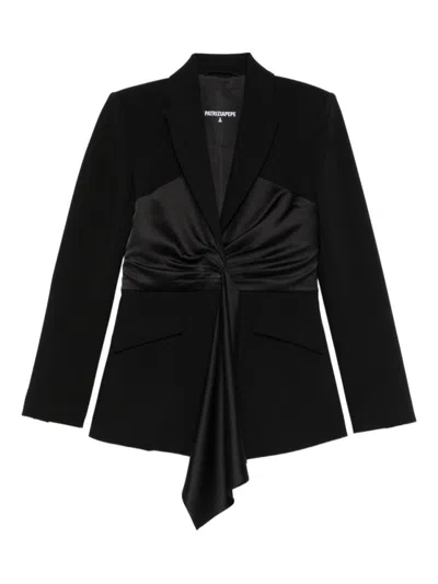 PATRIZIA PEPE TAILORED DRAPED BLAZER WITH SATIN WAIST PANEL