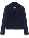 Patrizia Pepe Tailored Navy Blazer With Structured Shoulders In Black