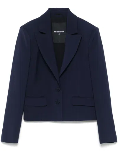 PATRIZIA PEPE PATRIZIA PEPE TAILORED NAVY BLAZER WITH STRUCTURED SHOULDERS