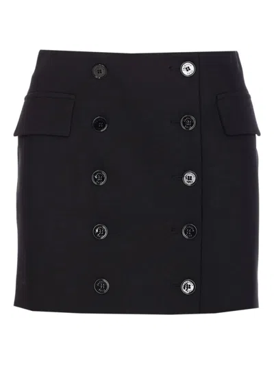 PATRIZIA PEPE PATRIZIA PEPE TAILORED SILHOUETTE SKIRT WITH DOUBLE-BREASTED FRONT