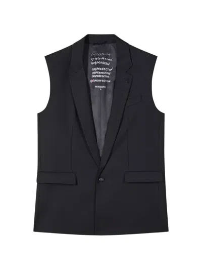 Patrizia Pepe Tailored Single-breasted Gilet In Black