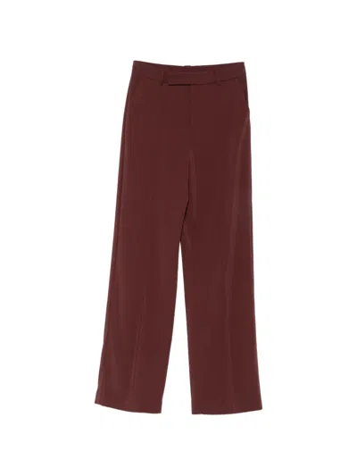 Patrizia Pepe Tailored Straight-leg Trousers In Brown