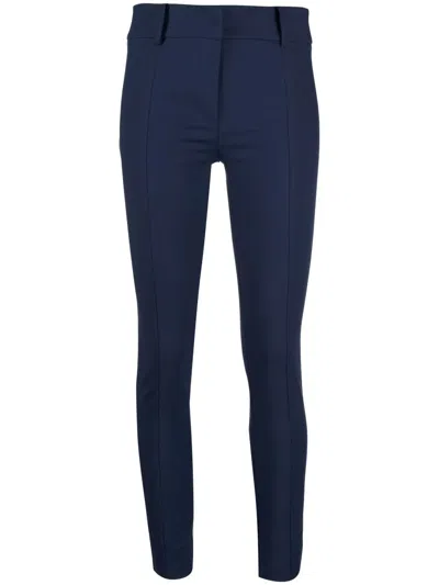 Patrizia Pepe Tailored-style Mid-rise Trousers In Blue