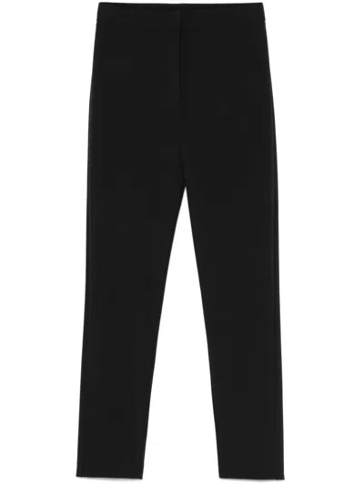 Patrizia Pepe Cropped Tailored Pants With Fitted Waistband In Black