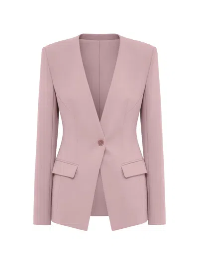 Patrizia Pepe Tailored V-neck Blazer In Pink