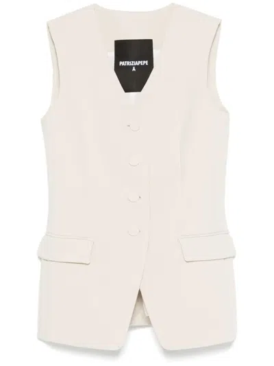 Patrizia Pepe Tailored Waistcoat In Neutrals