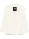 Patrizia Pepe Single-breasted Long Sleeve Suit Jacket In White