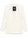 Patrizia Pepe Single-breasted Long Sleeve Suit Jacket In White