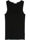 Patrizia Pepe Asymmetric-neck Tank Top In Black  
