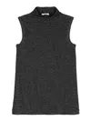 Patrizia Pepe Essential Fine-knit Top In Black