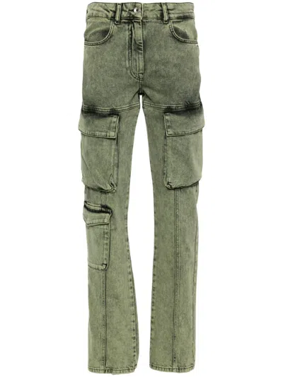 Patrizia Pepe Tapered Cargo Jeans In Green