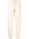 Patrizia Pepe Tapered Drawstring-waist Track Pants In Neutrals