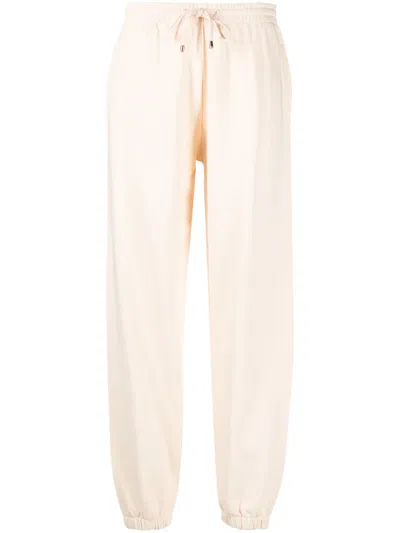 Patrizia Pepe Tapered Drawstring-waist Track Pants In Neutrals